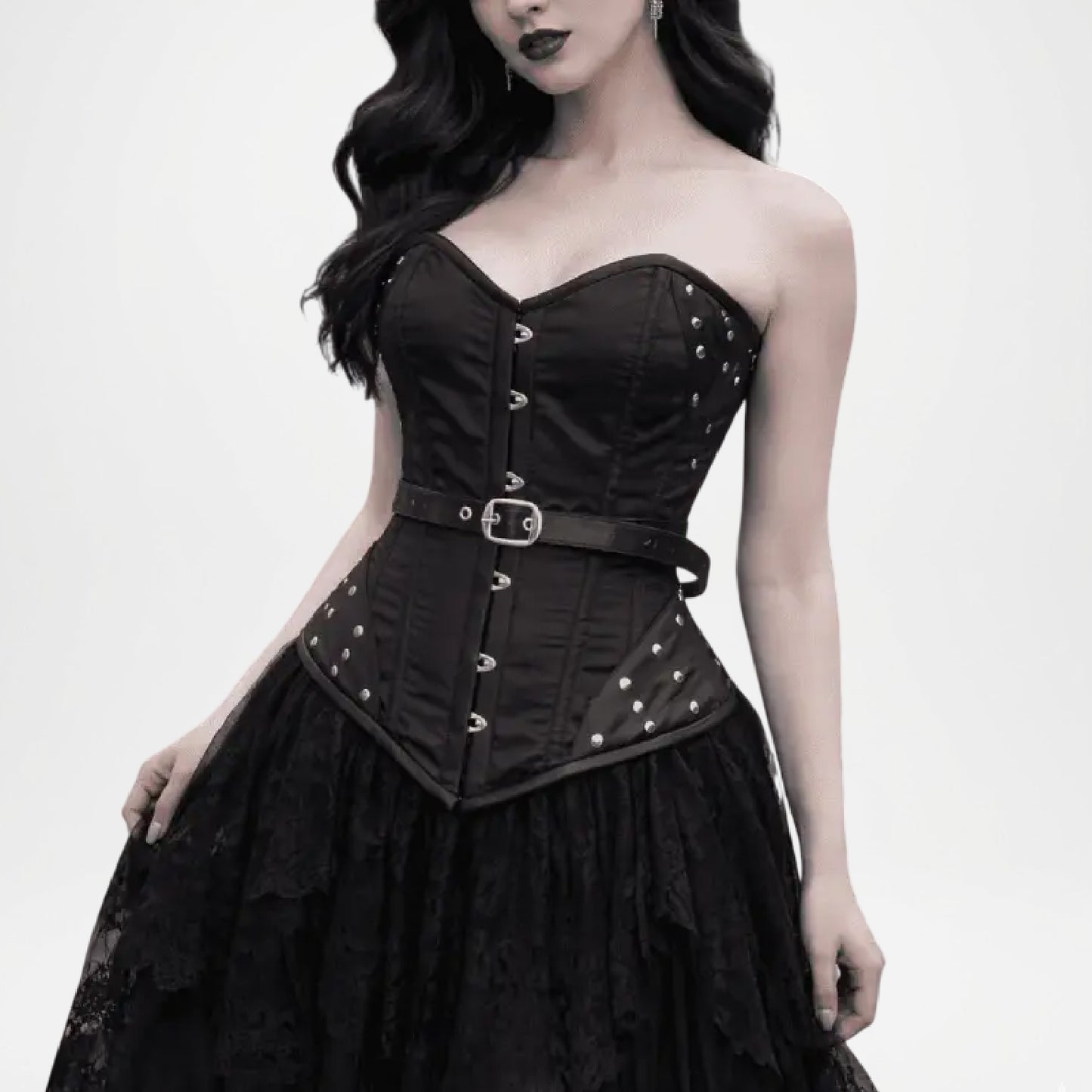 black underbust corset women