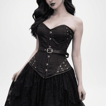 black underbust corset women