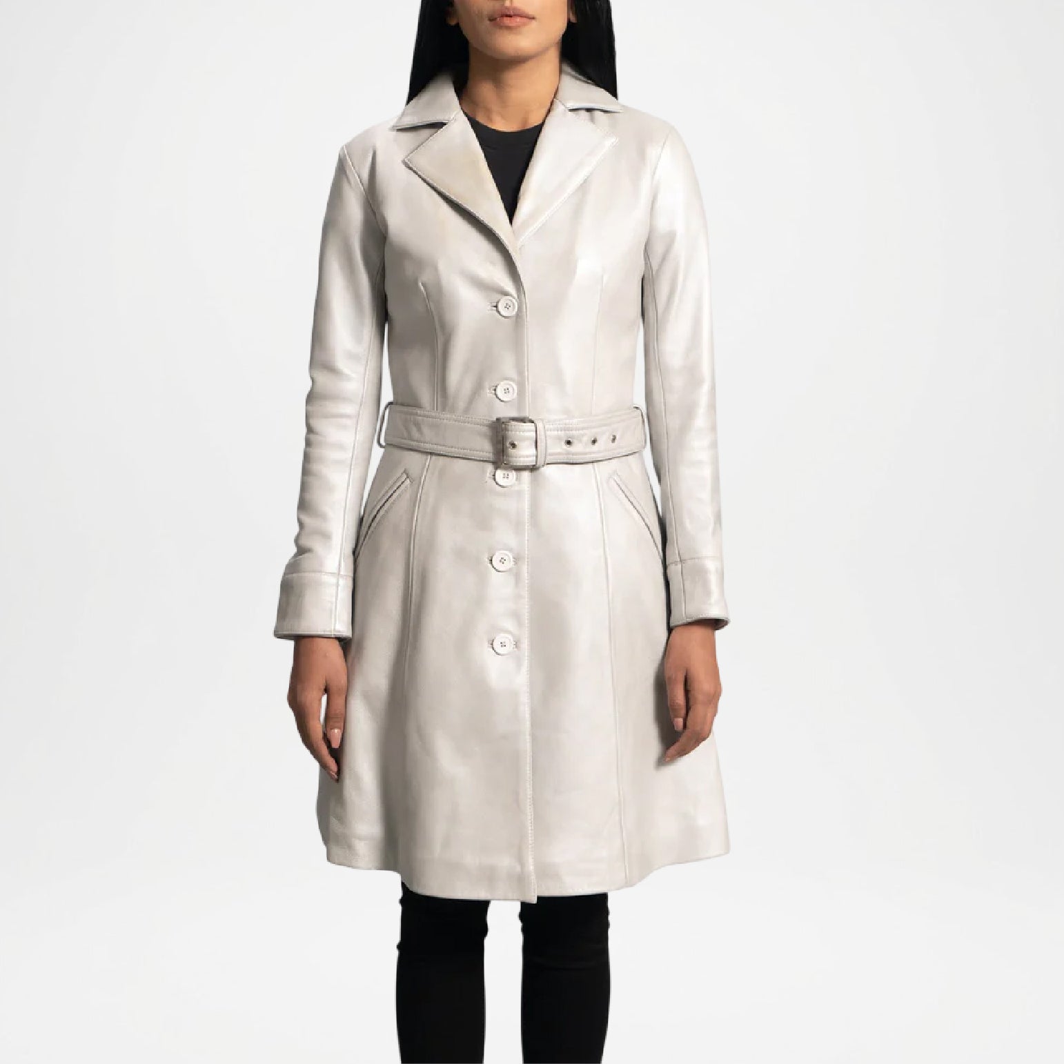 off white leather jacket women
