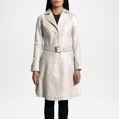 off white leather jacket women