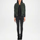 Green Suede Bomber Jacket Women
