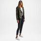 Olive green Leather Biker Jacket for Women