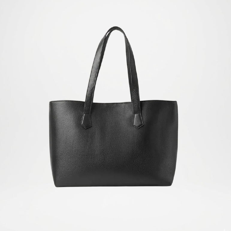 Bianca Black Leather Tote Bag Pouch