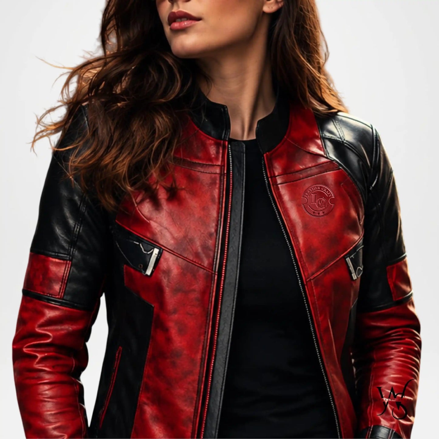 Women's Red Leather Biker Jacket | Premium Moto Style Leather Jacket