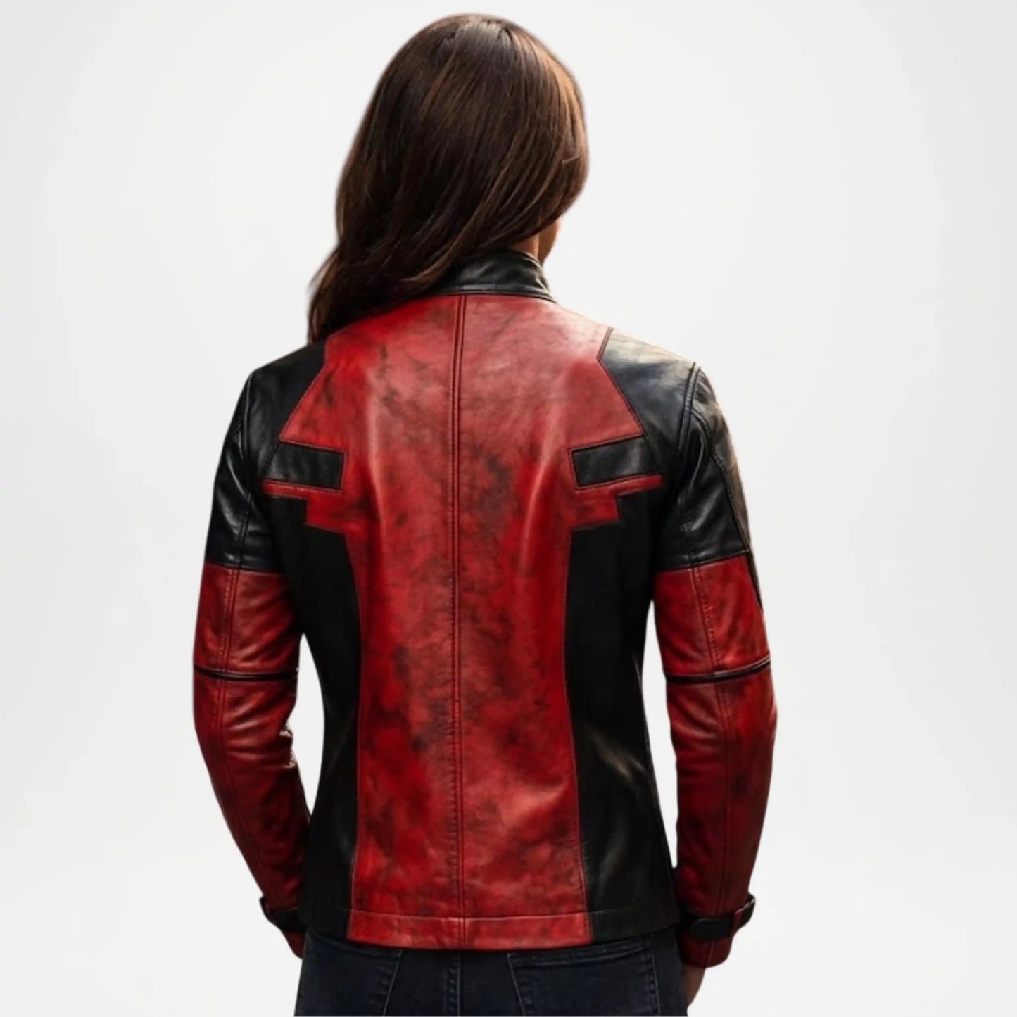 Women's Red Leather Biker Jacket | Premium Moto Style Leather Jacket