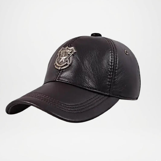 Genuine Cowhide Leather Baseball Cap for Men