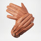 Harrison Cognac and Brown Two-Tone Leather Gloves For Men