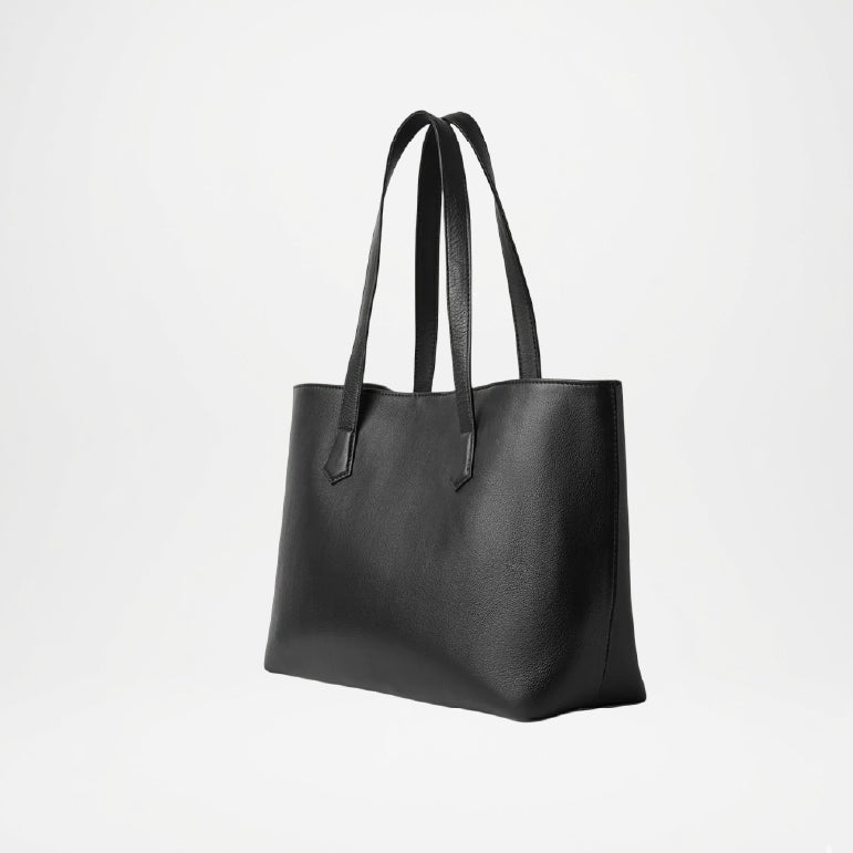 Bianca Black Leather Tote Bag Pouch