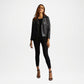 Black Leather Biker Jacket for Women
