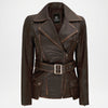 Biker Jacket Belted Moto Style