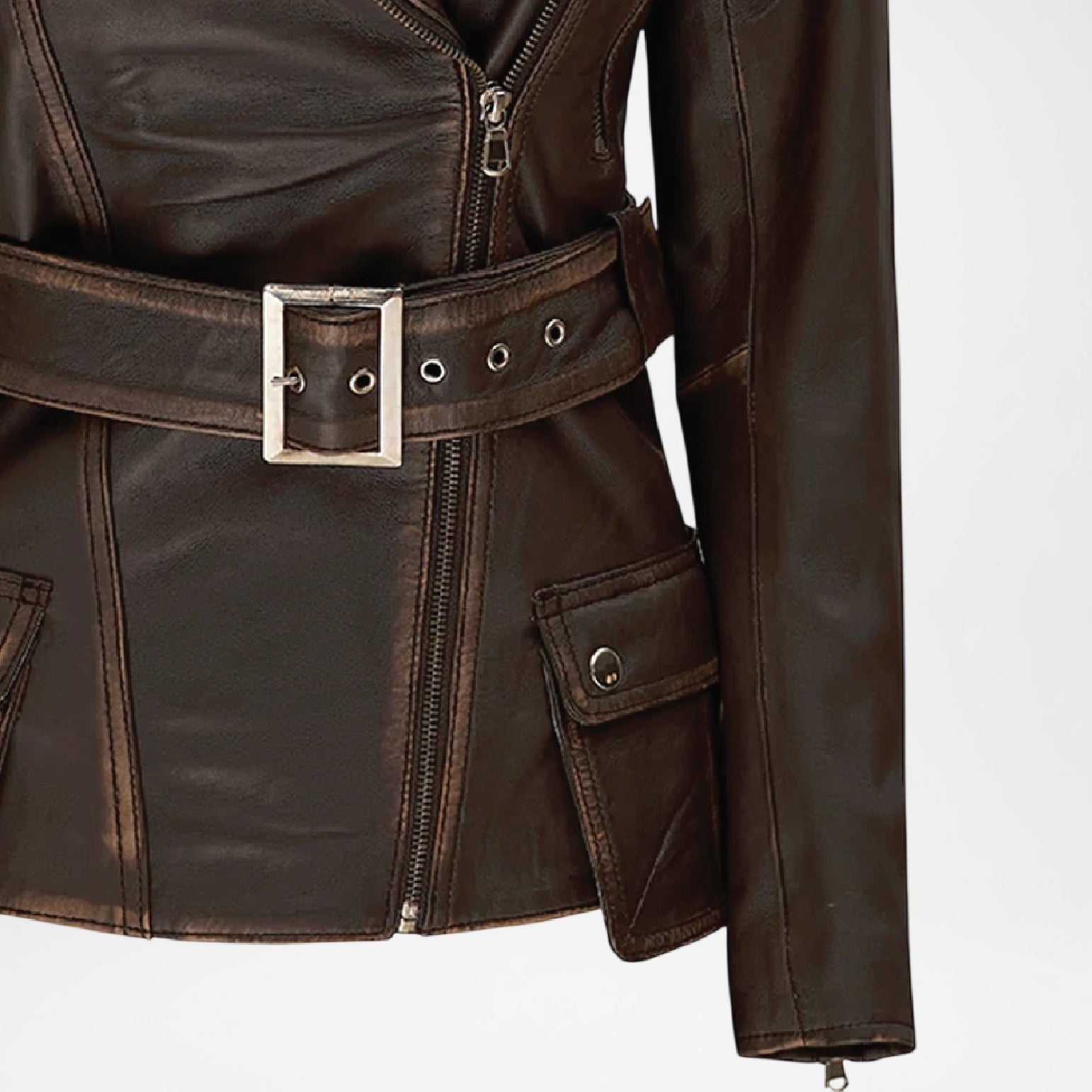 belted moto jacket