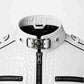 White Crocodile Leather Jacket for Men