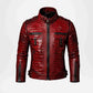 Red Crocodile Leather Jacket for Men