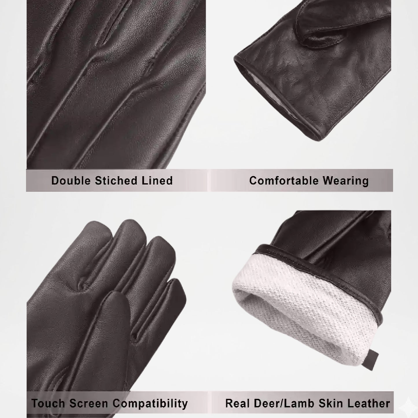 Leather Gloves For Men – Premium Lined Driving Gloves