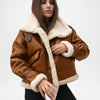 Bella Women’s Brown Leather Bomber