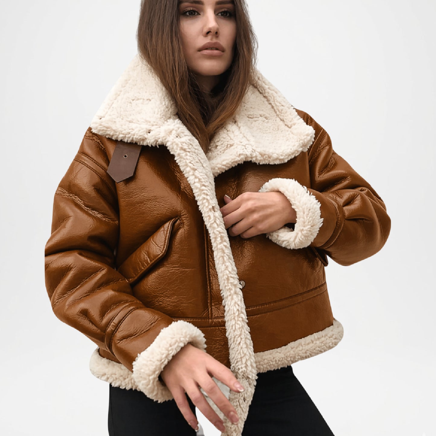 Bella Women’s Brown Leather Bomber