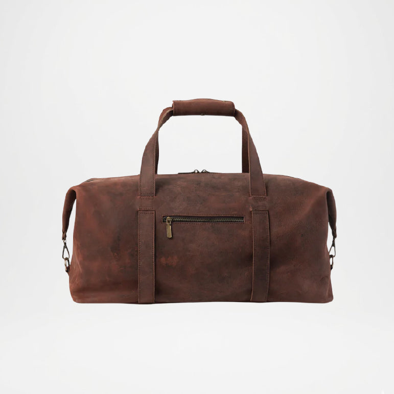 Dale Brown Distressed Leather Duffle Bag