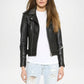 Black leather biker jacket with studs 