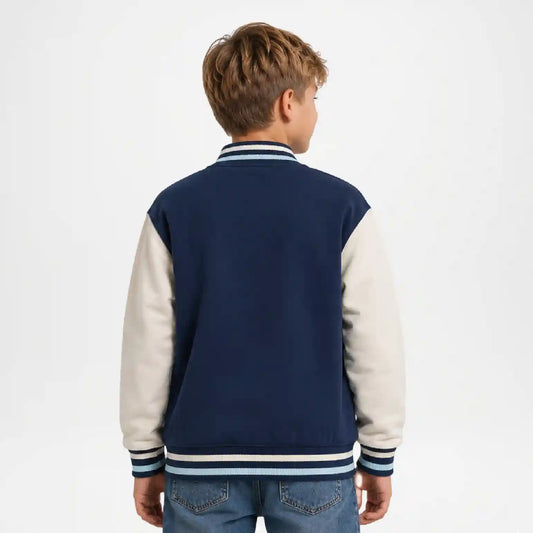 Toddler Leather Jacket | Kids Blue Varsity Jacket