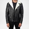black shearling biker jacket men
