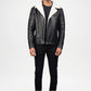 black shearling leather jacket men
