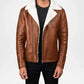 Alberto Brown Shearling Leather Jacket for Men