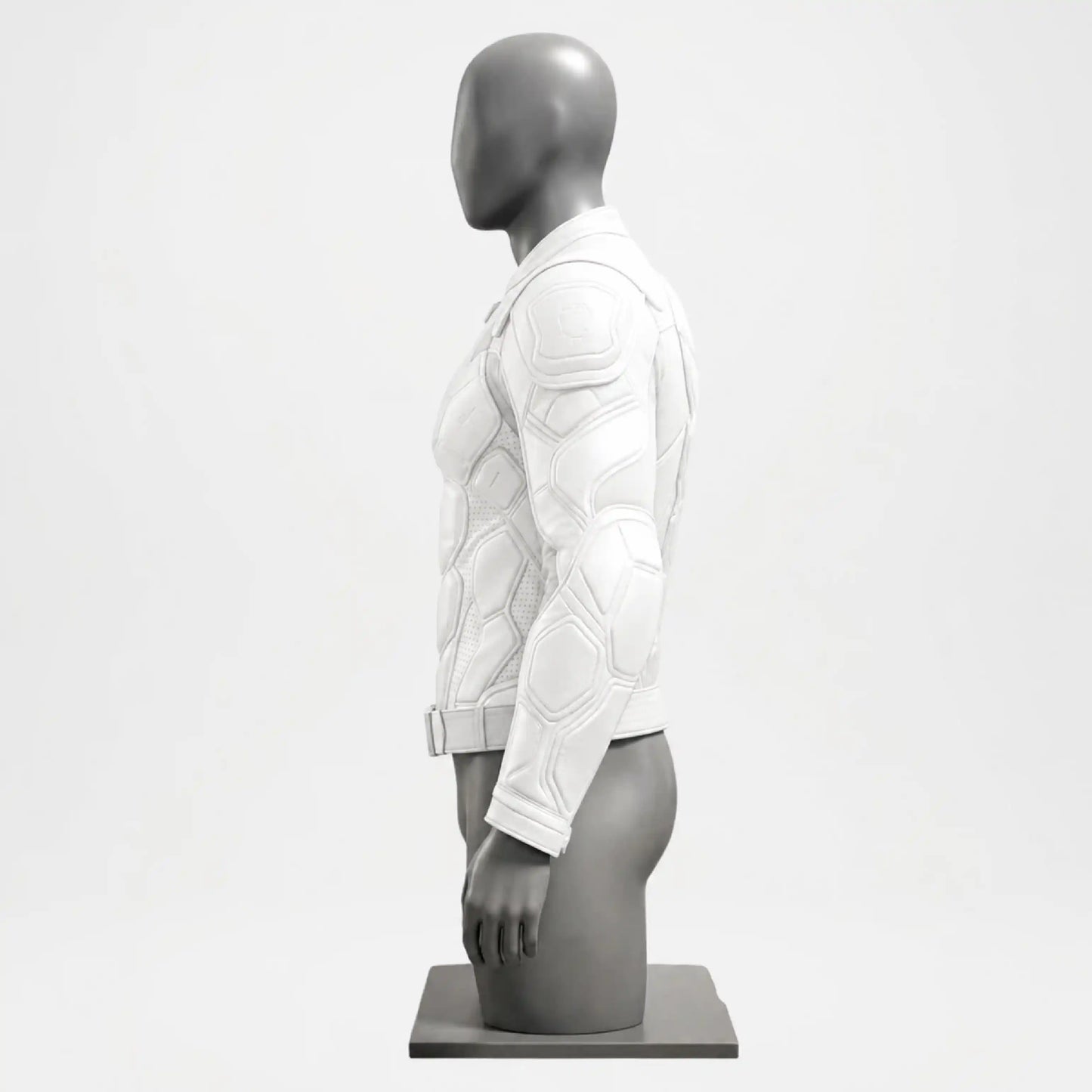 White Armor Leather Jacket for Men | Biker Slim Fit Coat