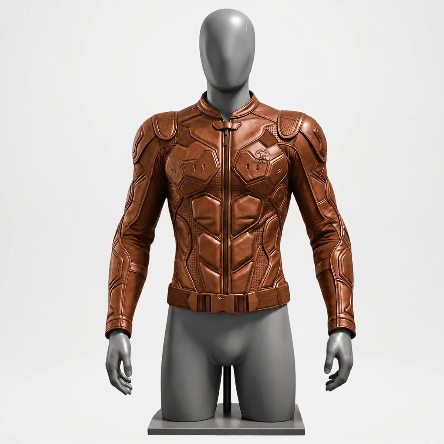 Brown Armor Leather Jacket for Men | Biker Slim Fit Coat