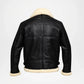 B-3 Men’s Black Shearling Leather Fur Bomber Jacket