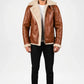 B3 Brown Shearling Bomber Jacket for Men