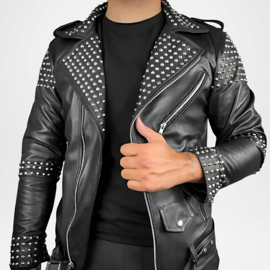 Black vero studded leather jacket 