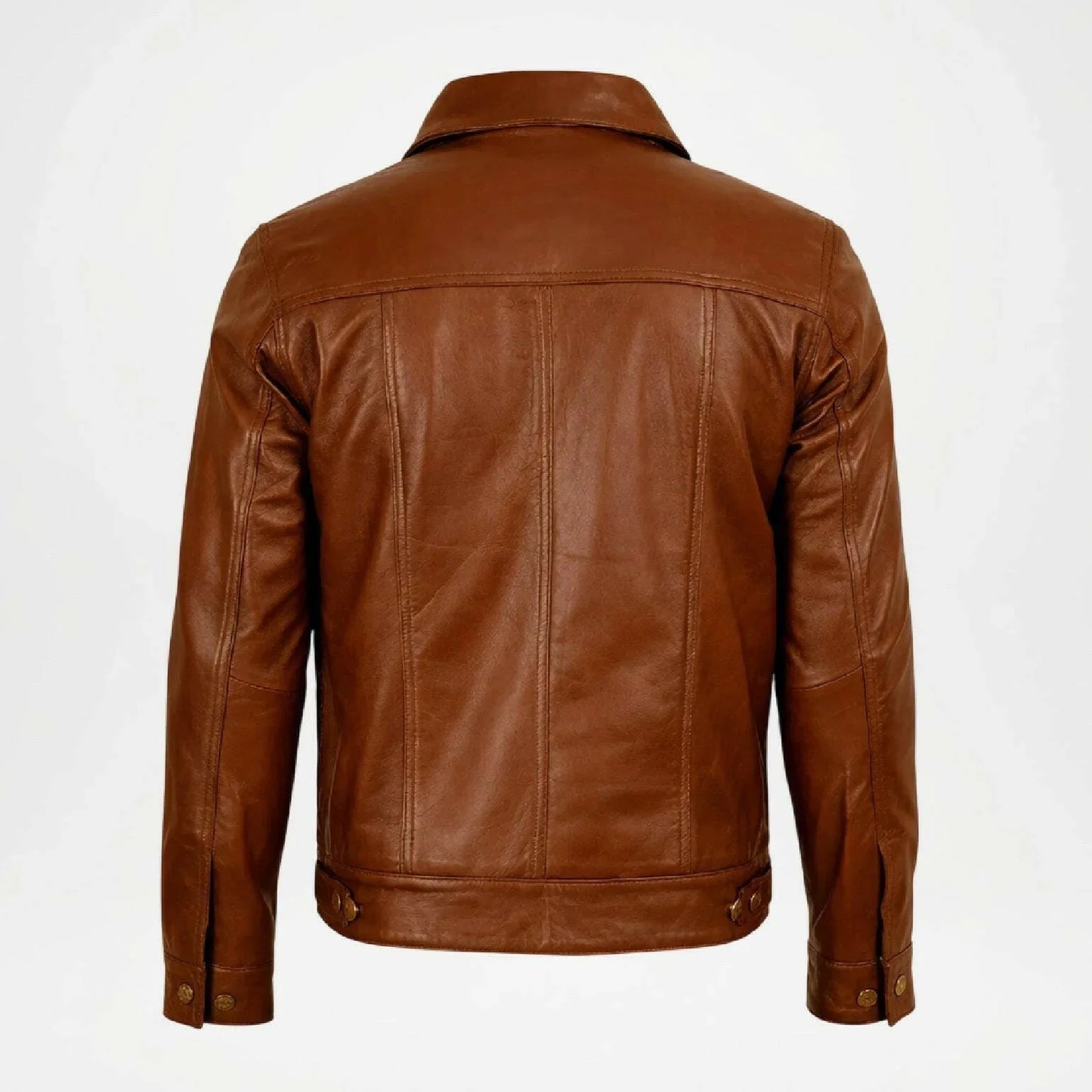 leather brown trucker jacket