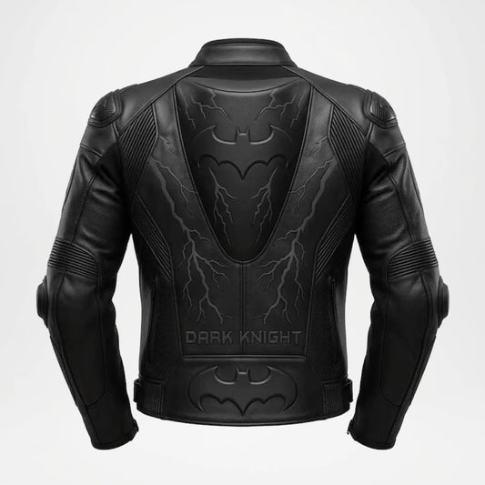 Batman Leather Biker Jacket Black Armor Style
