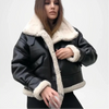 womens black a2 shearling bomber jacket