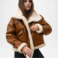 womens brown a2 shearling bomber jacket