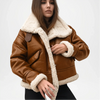 womens brown a2 shearling bomber jacket