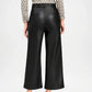 women's slim fit leather pants black