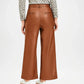 women's brown cropped pants slim
