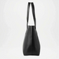 Black Leather Tote Bag side view Women
