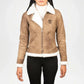 womens beige brown b3 shearling jacket