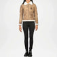 beige brown bomber jacket women shearling