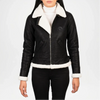 Distressed Black Leather Jacket for Women