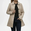 womens beige lambskin leather car coat