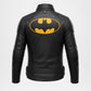 Back view of Batman Jacket Black Leather Superhero Style
