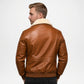 mens brown leather winter jacket
