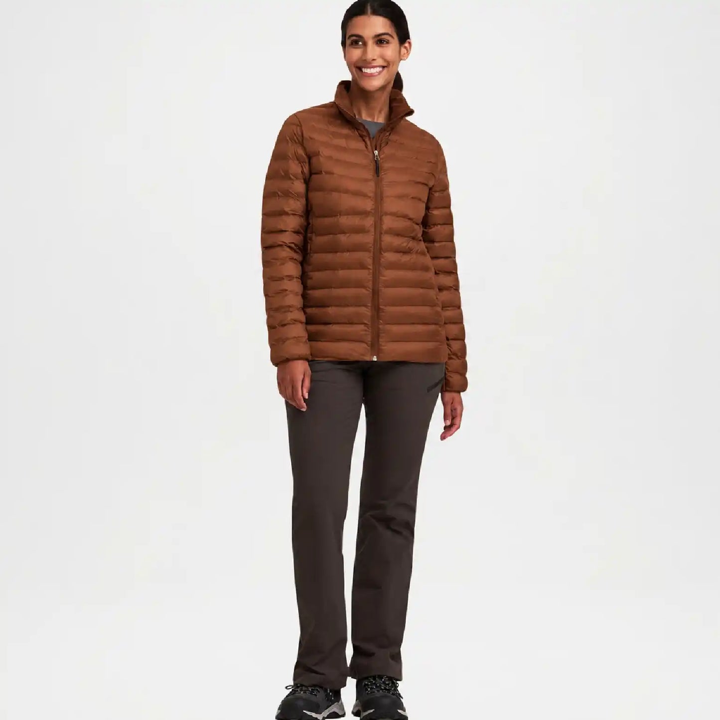 Brown Insulated Puffer Jacket for Women