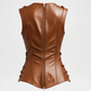 Brown Leather Biker Vest for Women