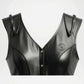 black moto vest women leather