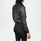 black leather bomber jacket outfit
