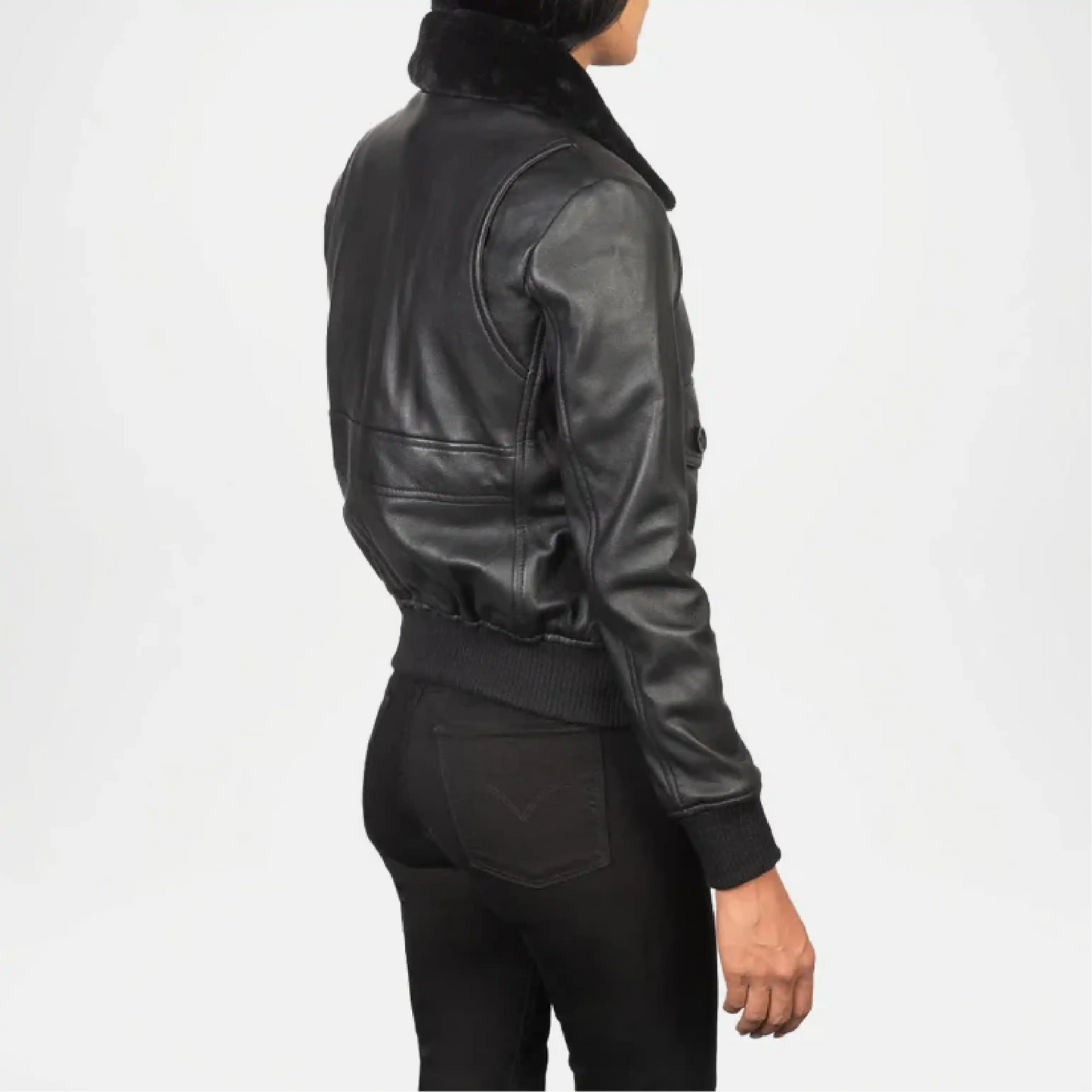 black leather bomber jacket outfit
